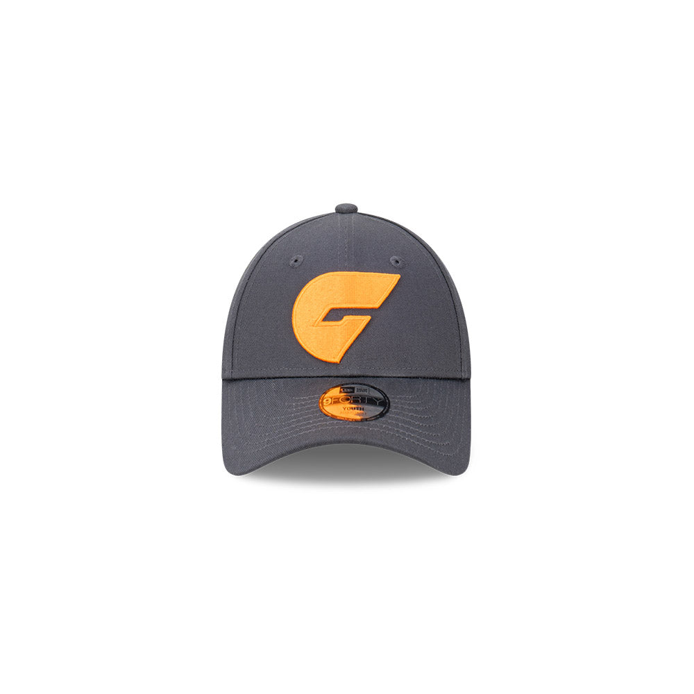 Greater Western Sydney Giants Kids Hat - AFL Official Team Colour Grey 9Forty Kids Strapback Cap - New Era